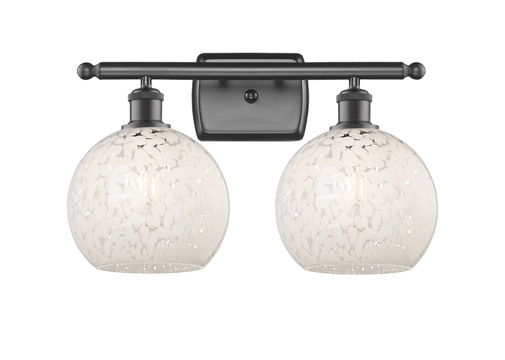 Innovations Lighting White Mouchette 8" Bath Vanity Light - Oil Rubbed Bronze Vanity Lights Innovations Lighting   