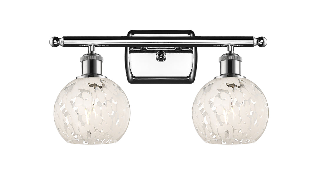 Innovations Lighting White Mouchette 6" Bath Vanity Light - Polished Chrome