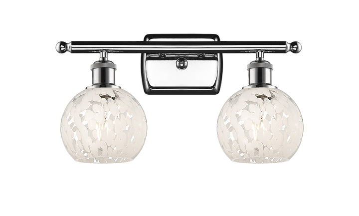 Innovations Lighting White Mouchette 6" Bath Vanity Light - Polished Chrome