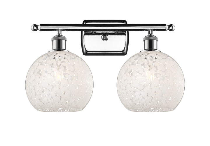 Innovations Lighting White Mouchette 8" Bath Vanity Light - Polished Chrome Vanity Lights Innovations Lighting   