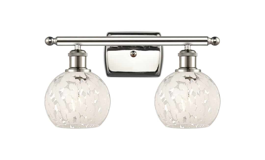 Innovations Lighting White Mouchette 6" Bath Vanity Light - Polished Nickel