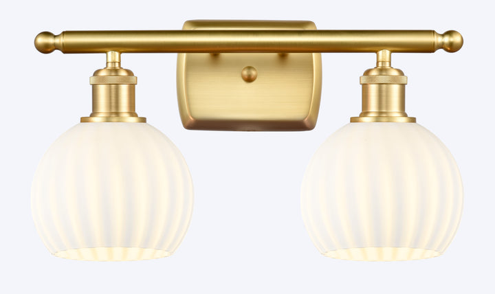 Innovations Lighting White Venetian 6" Bath Vanity Light - Satin Gold Vanity Lights Innovations Lighting   