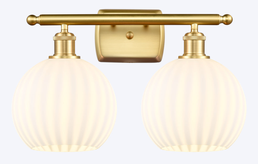 Innovations Lighting White Venetian 8" Bath Vanity Light - Satin Gold Vanity Lights Innovations Lighting   