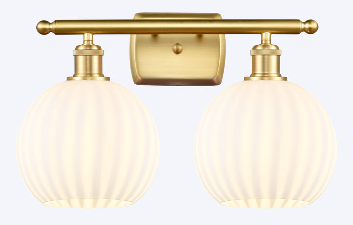 Innovations Lighting White Venetian 8" Bath Vanity Light - Satin Gold Vanity Lights Innovations Lighting   