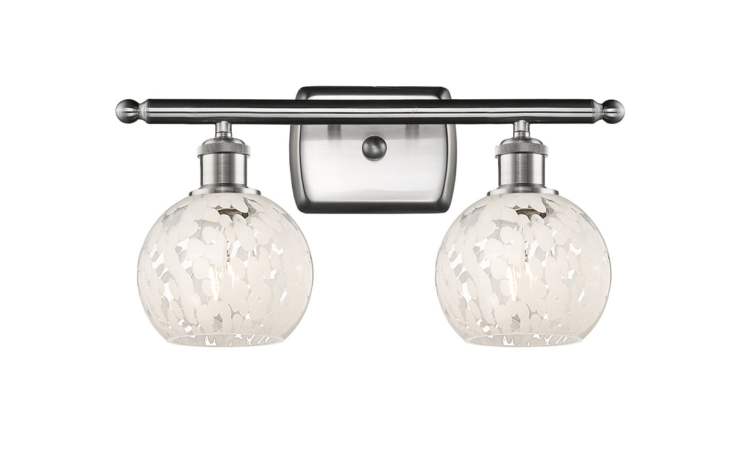 Innovations Lighting White Mouchette 6" Bath Vanity Light - Brushed Satin Nickel