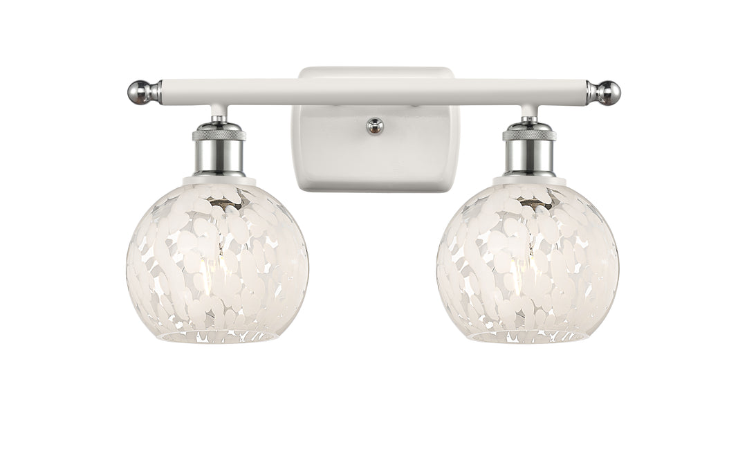Innovations Lighting White Mouchette 6" Bath Vanity Light - White Polished Chrome
