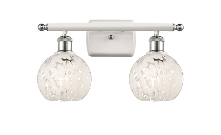 Innovations Lighting White Mouchette 6" Bath Vanity Light - White Polished Chrome