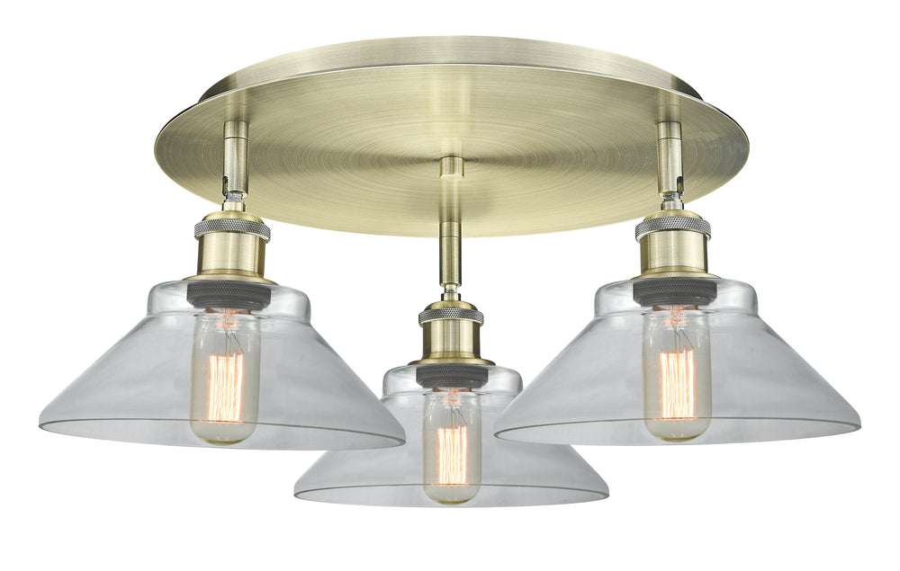Innovations Lighting Orwell 9" Flush Mount - Antique Brass