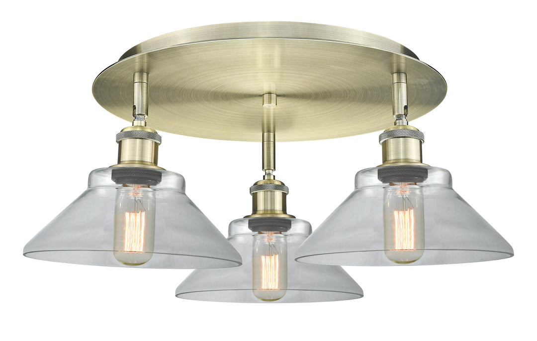 Innovations Lighting Orwell 9" Flush Mount - Antique Brass