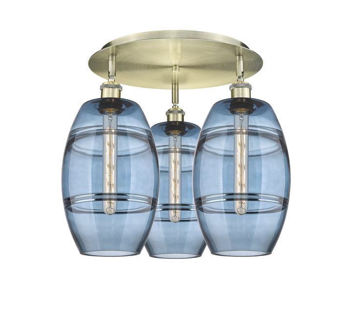 Innovations Lighting Vaz 8" Flush Mount - Antique Brass