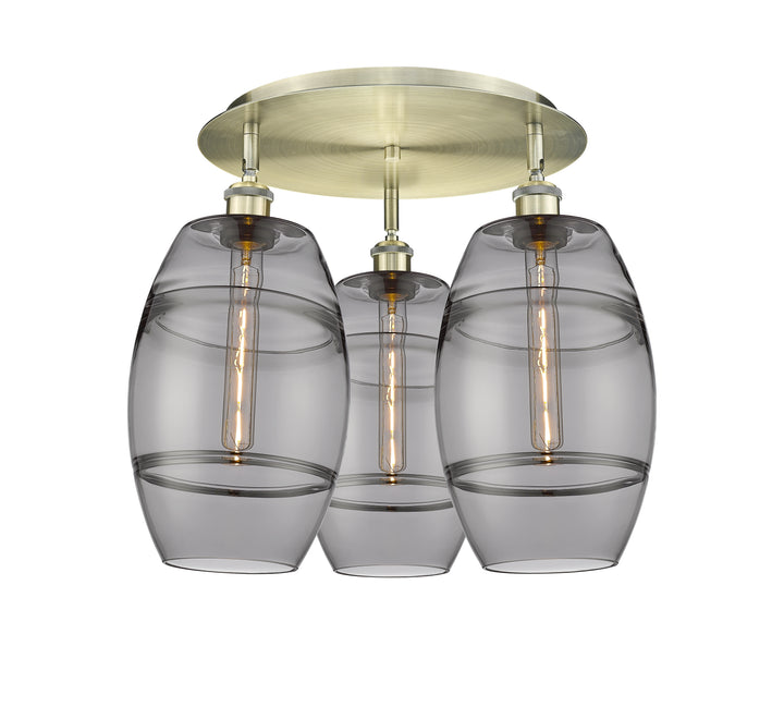 Innovations Lighting Vaz 8" Flush Mount - Antique Brass