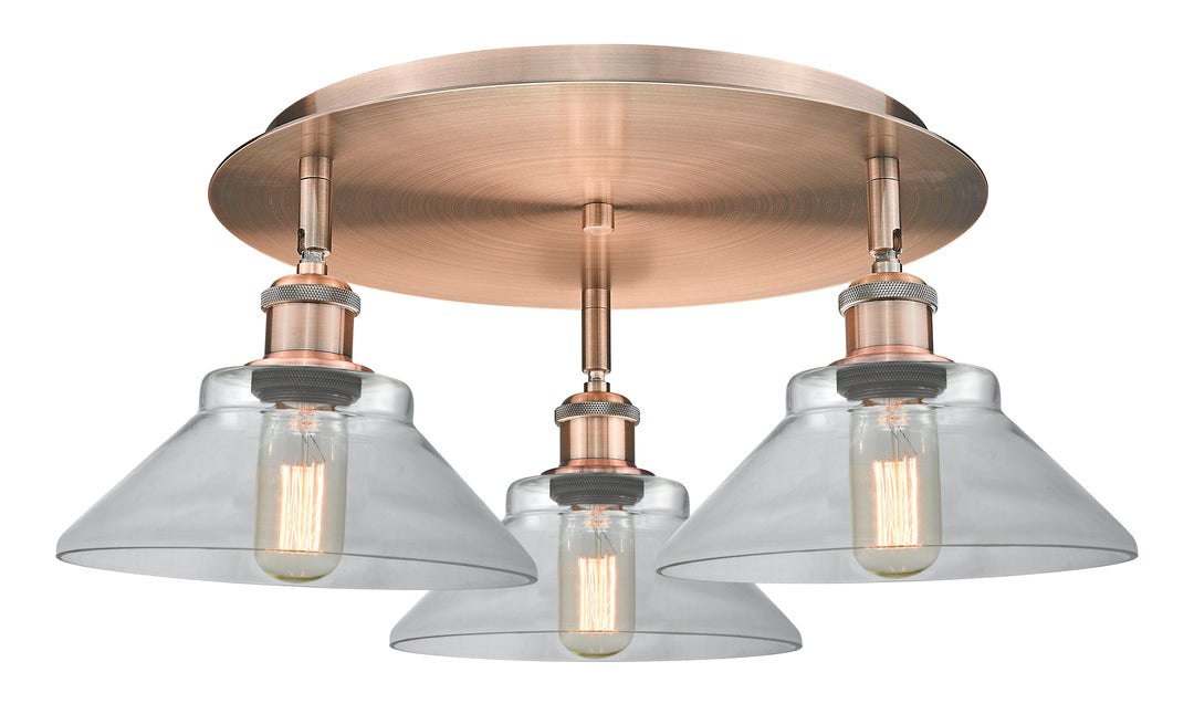 Innovations Lighting Orwell 9" Flush Mount - Antique Copper