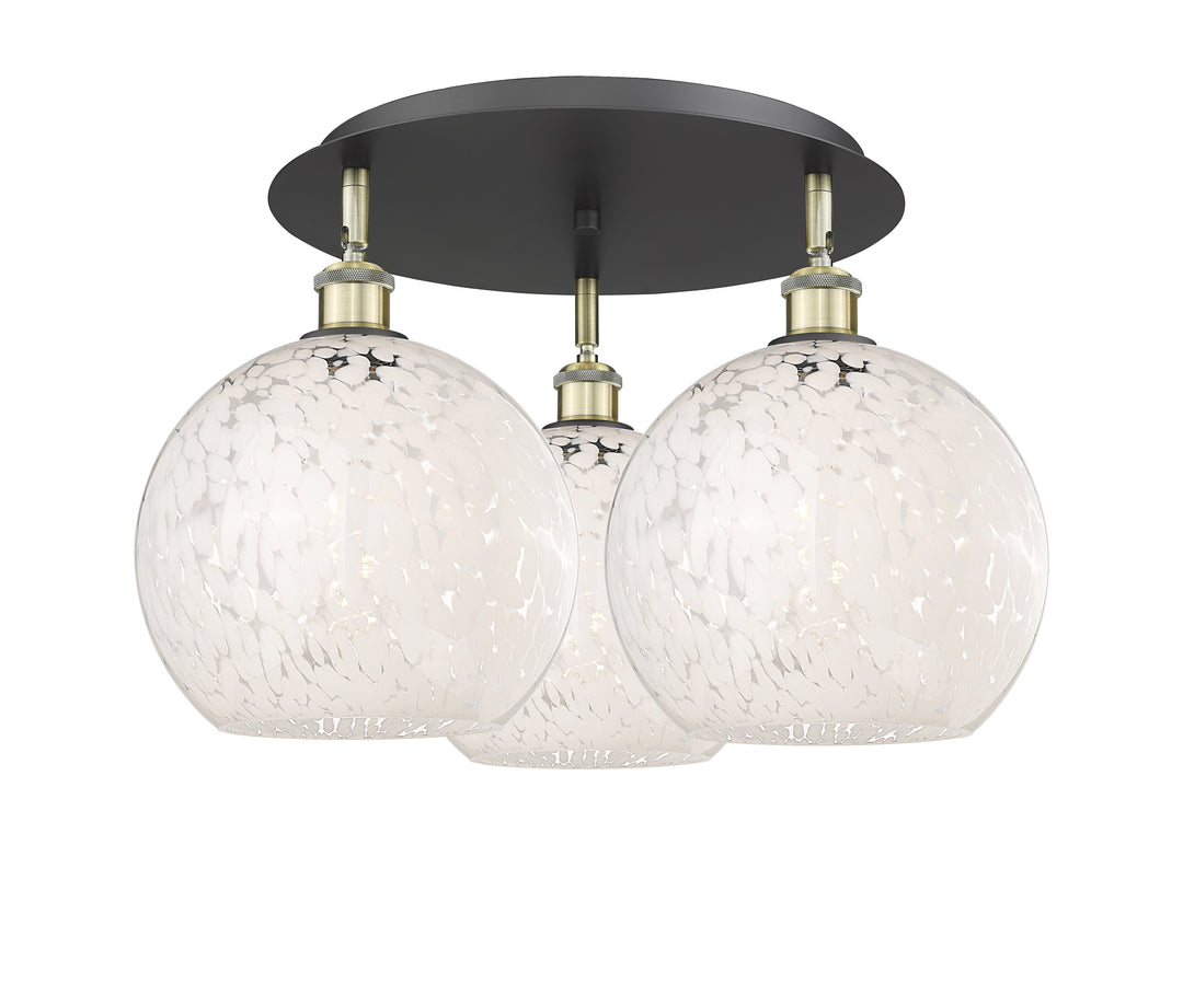 Innovations Lighting White Mouchette 10" Flush Mount - Black Antique Brass