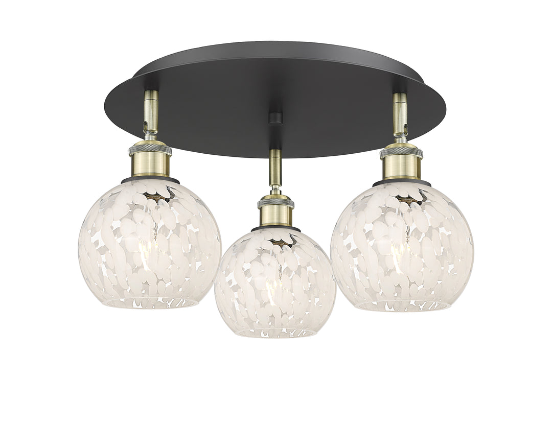Innovations Lighting White Mouchette 6" Flush Mount - Black Antique Brass
