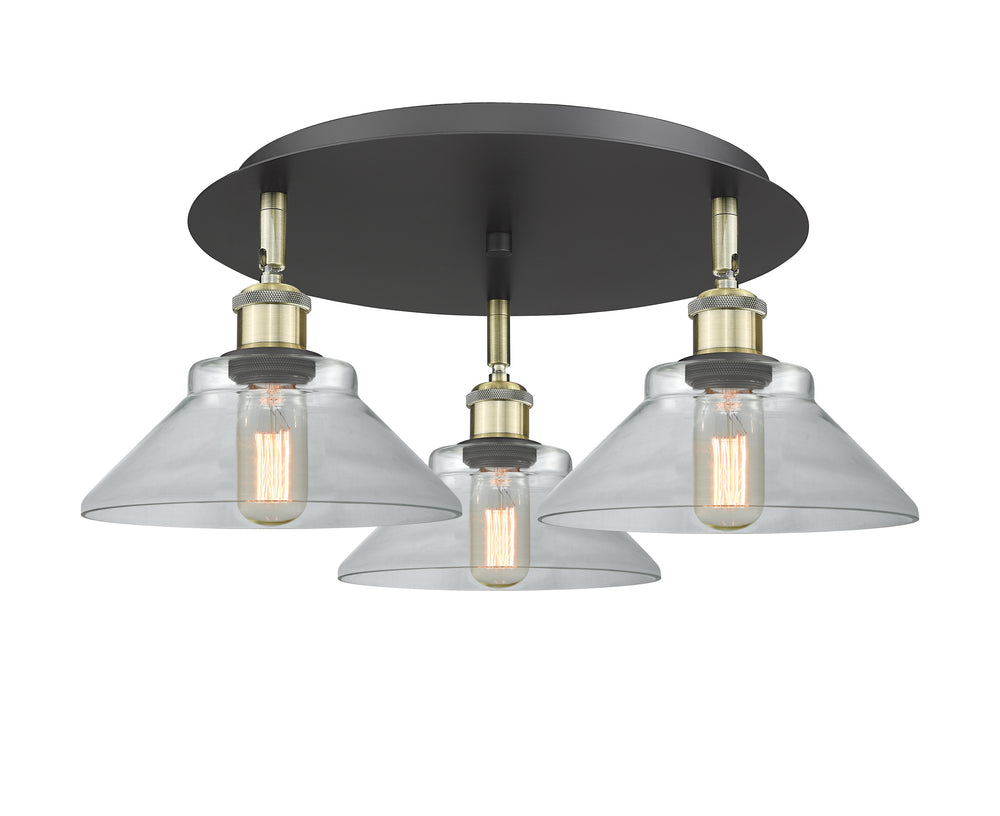 Innovations Lighting Orwell 9" Flush Mount - Black Antique Brass
