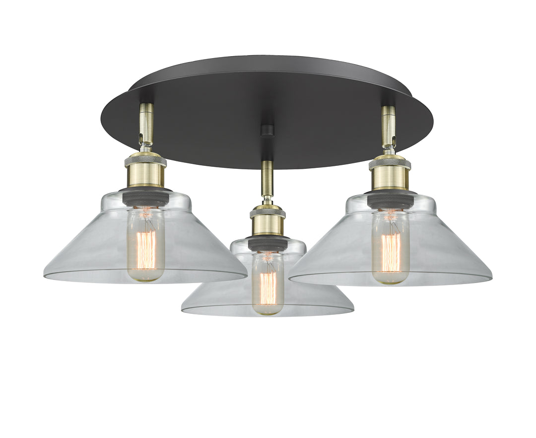 Innovations Lighting Orwell 9" Flush Mount - Black Antique Brass