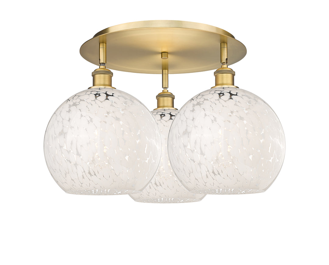 Innovations Lighting White Mouchette 10" Flush Mount - Brushed Brass