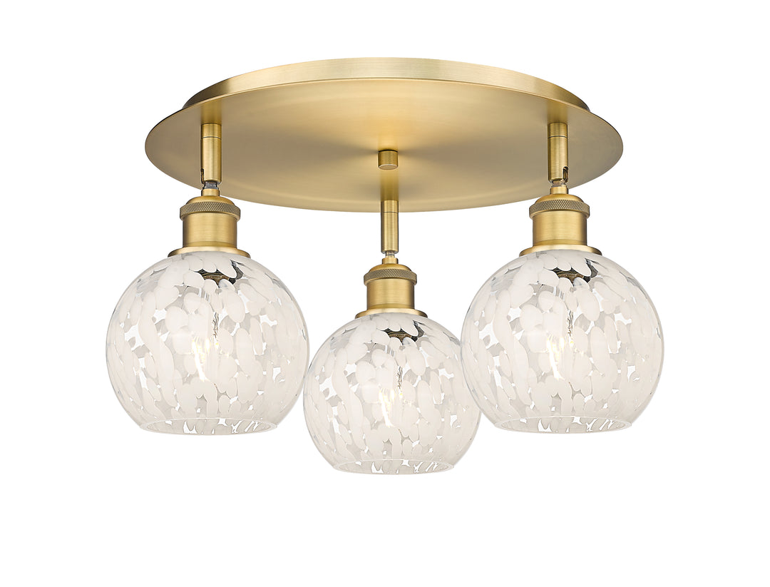Innovations Lighting White Mouchette 6" Flush Mount - Brushed Brass