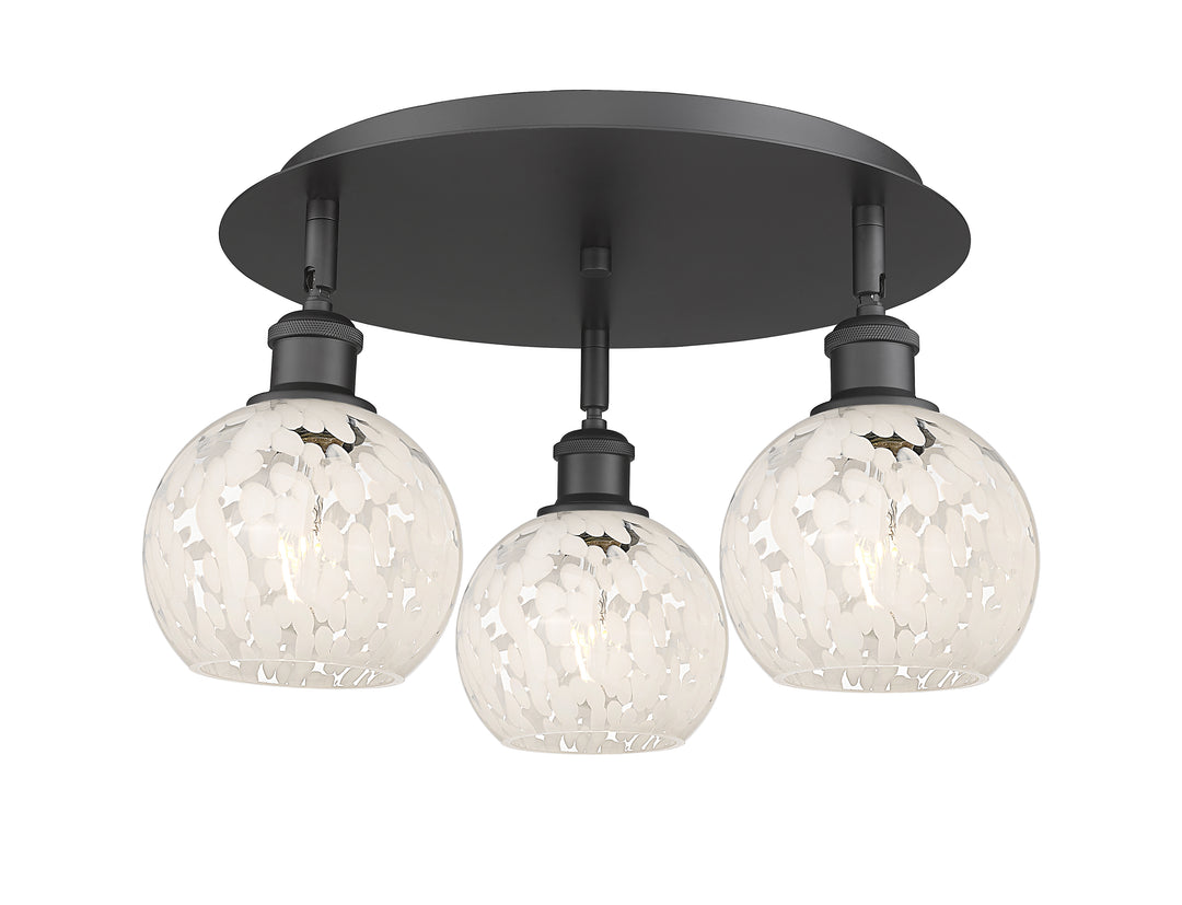 Innovations Lighting White Mouchette 6" Flush Mount - Matte Black