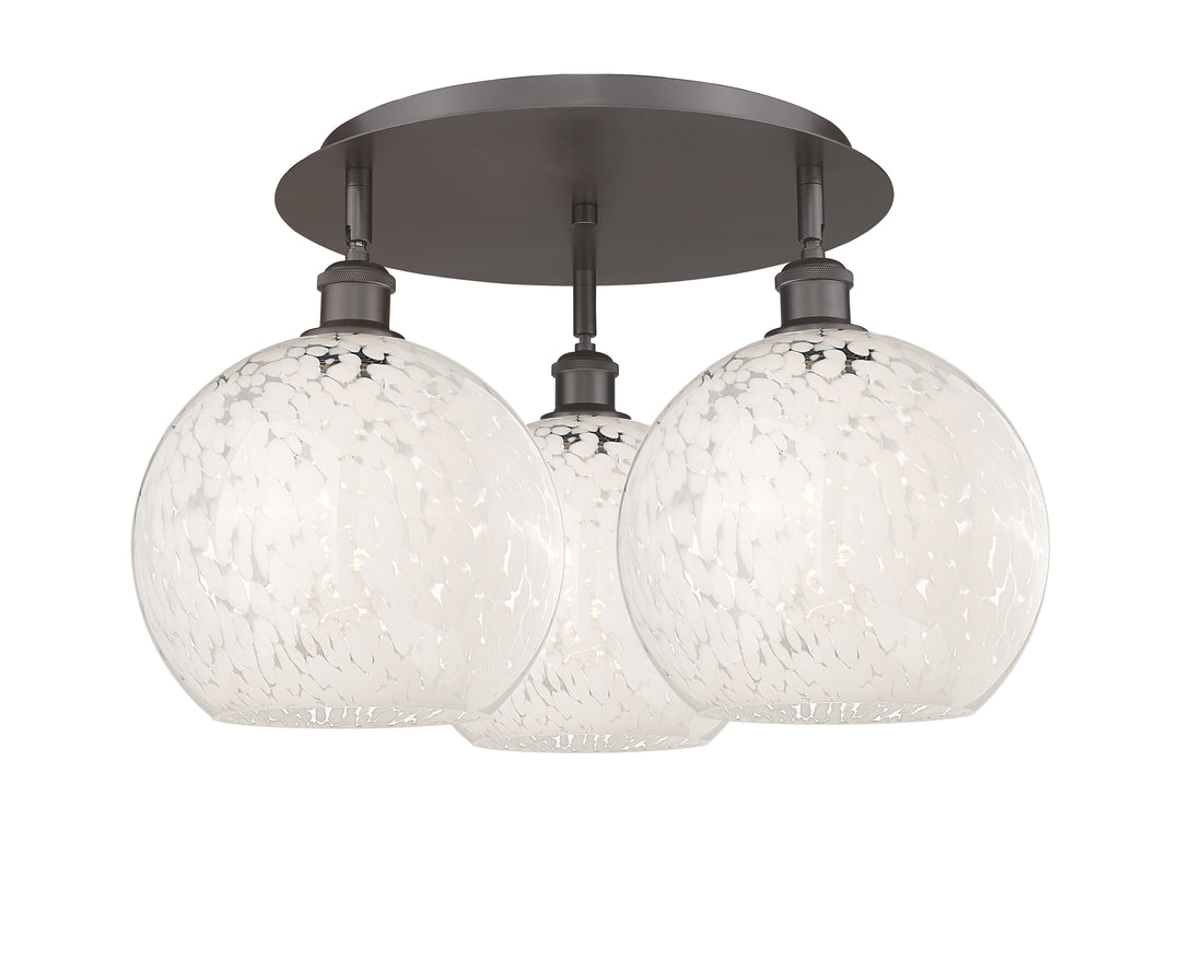 Innovations Lighting White Mouchette 10" Flush Mount - Oil Rubbed Bronze