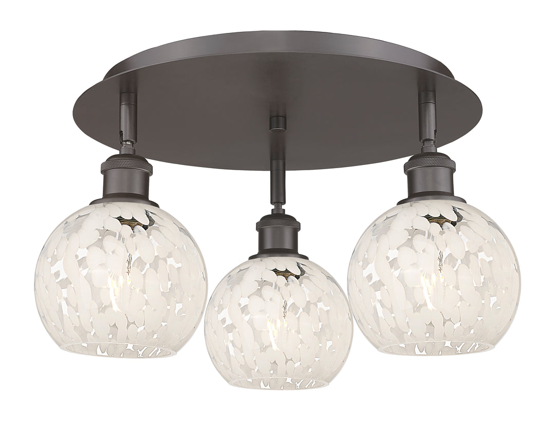 Innovations Lighting White Mouchette 6" Flush Mount - Oil Rubbed Bronze