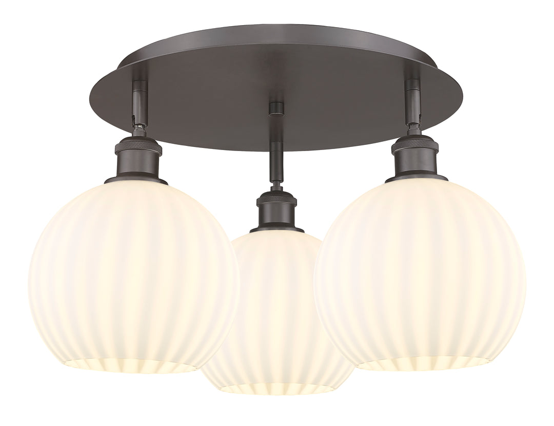 Innovations Lighting White Venetian 8" Flush Mount - Oil Rubbed Bronze Ceiling Flush Mounts Innovations Lighting White Venetian ; Glass Type: White  