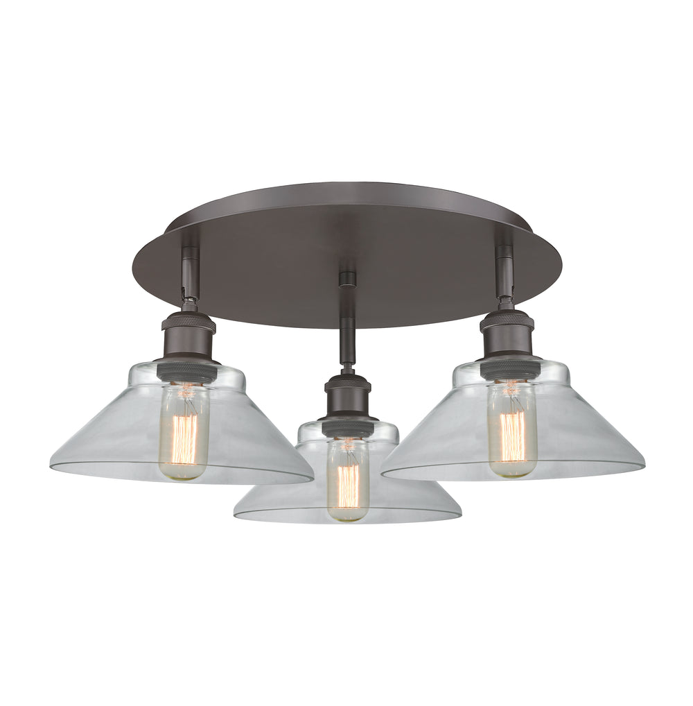 Innovations Lighting Orwell 9" Flush Mount - Oil Rubbed Bronze Ceiling Flush Mounts Innovations Lighting Clear ; Glass Type: Clear  