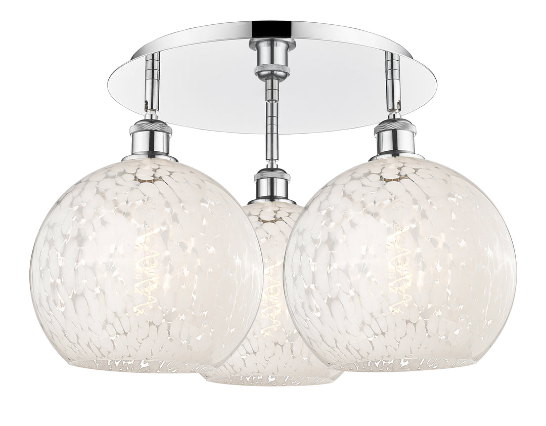 Innovations Lighting White Mouchette 10" Flush Mount - Polished Chrome