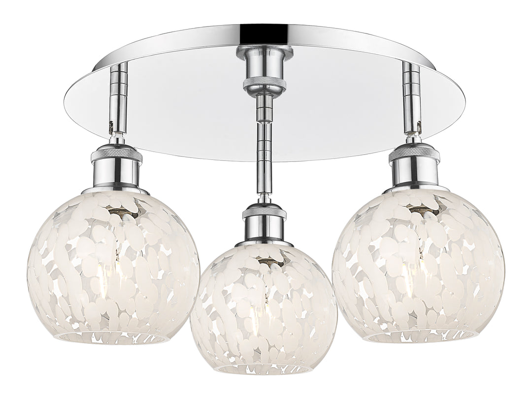 Innovations Lighting White Mouchette 6" Flush Mount - Polished Chrome