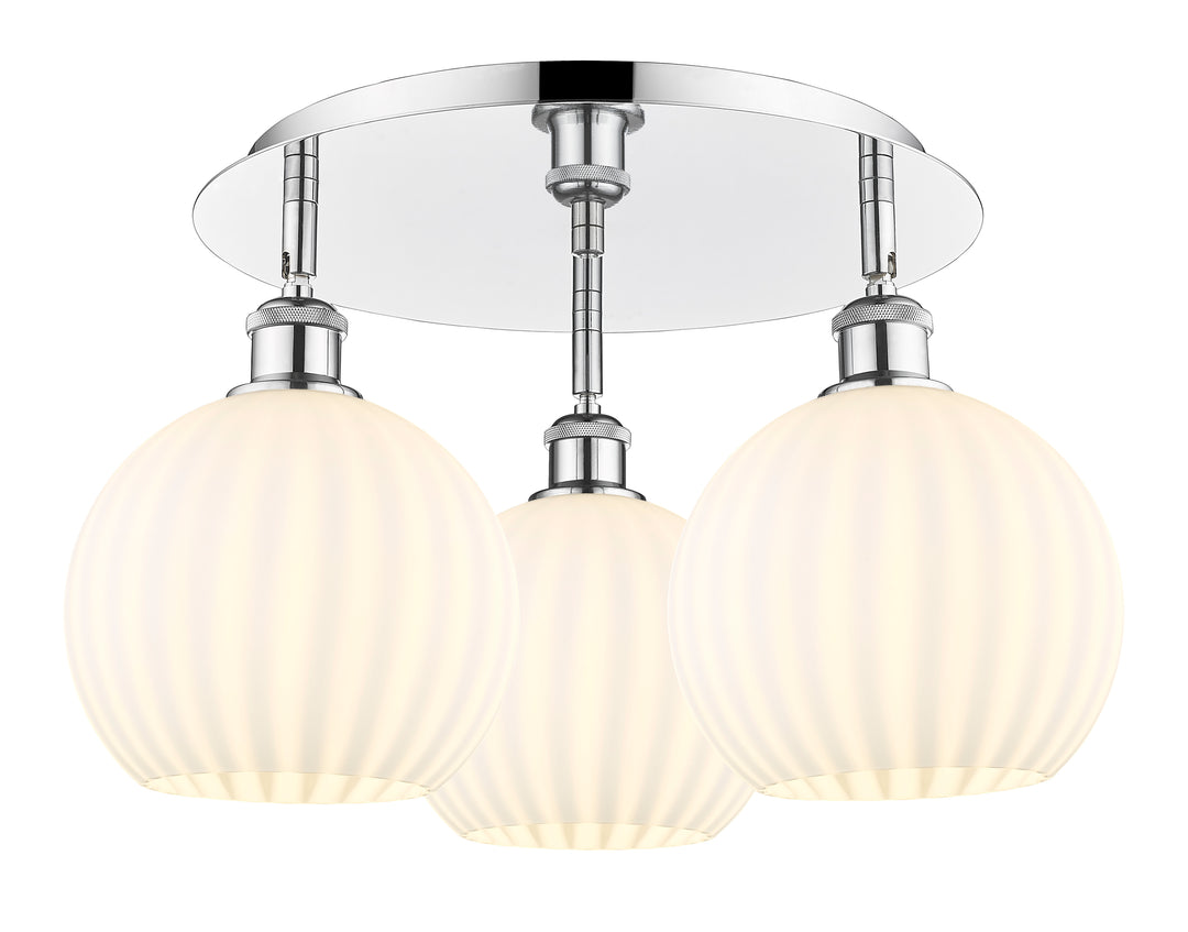 Innovations Lighting White Venetian 8" Flush Mount - Polished Chrome Ceiling Flush Mounts Innovations Lighting White Venetian ; Glass Type: White  