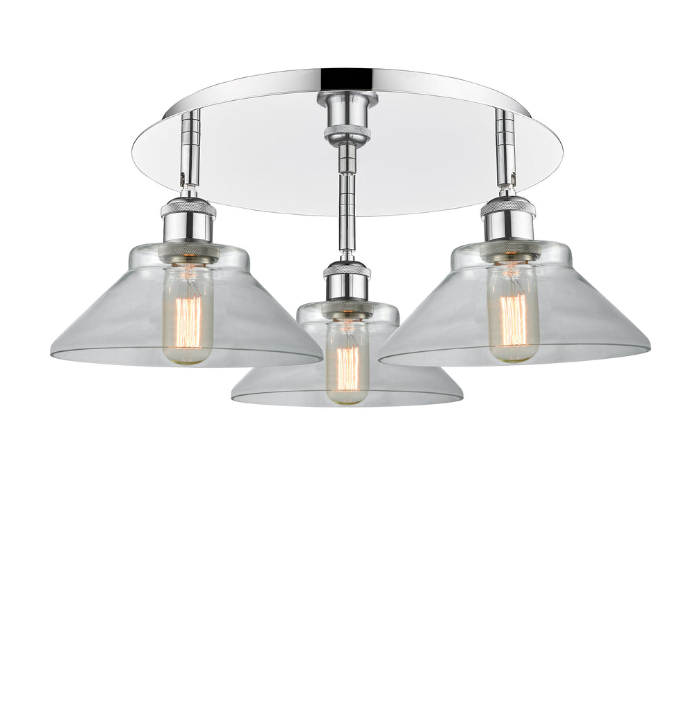 Innovations Lighting Orwell 9" Flush Mount - Polished Chrome Ceiling Flush Mounts Innovations Lighting Clear ; Glass Type: Clear  