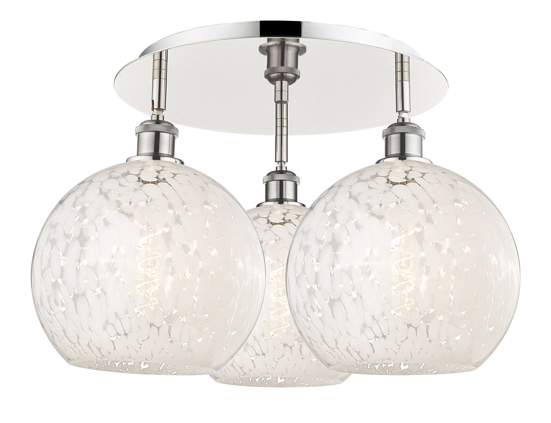 Innovations Lighting White Mouchette 10" Flush Mount - Polished Nickel