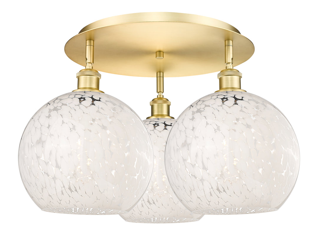Innovations Lighting White Mouchette 10" Flush Mount - Satin Gold