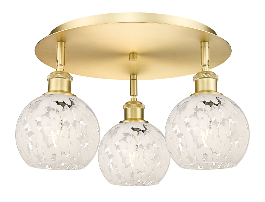 Innovations Lighting White Mouchette 6" Flush Mount - Satin Gold