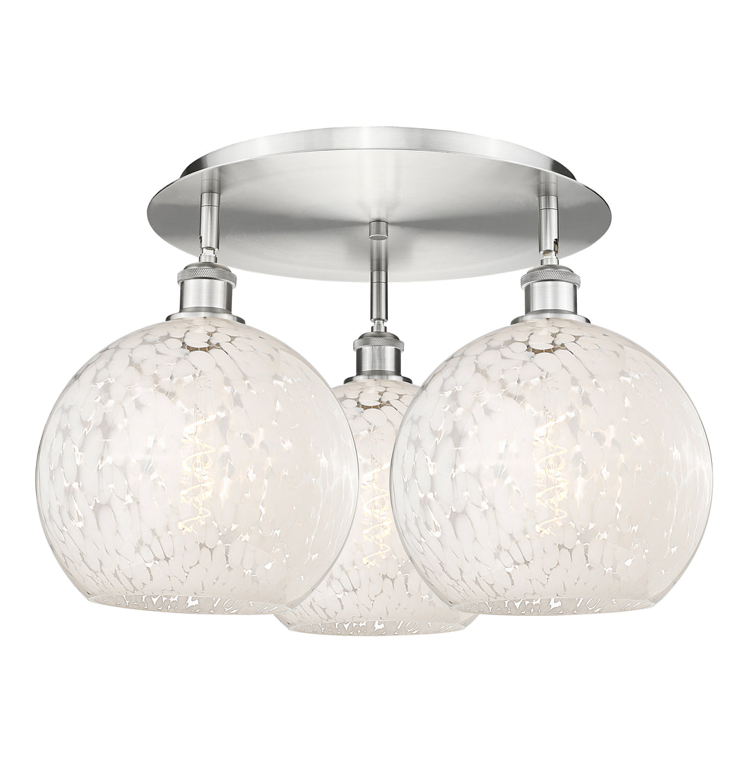 Innovations Lighting White Mouchette 10" Flush Mount - Satin Nickel