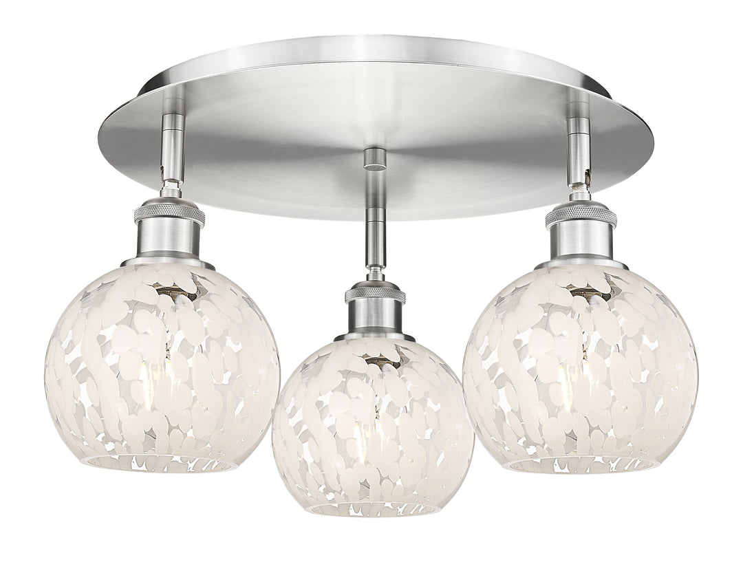 Innovations Lighting White Mouchette 6" Flush Mount - Satin Nickel