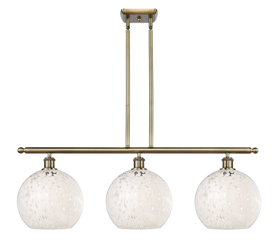 Innovations Lighting White Mouchette 10" Island Light - Antique Brass