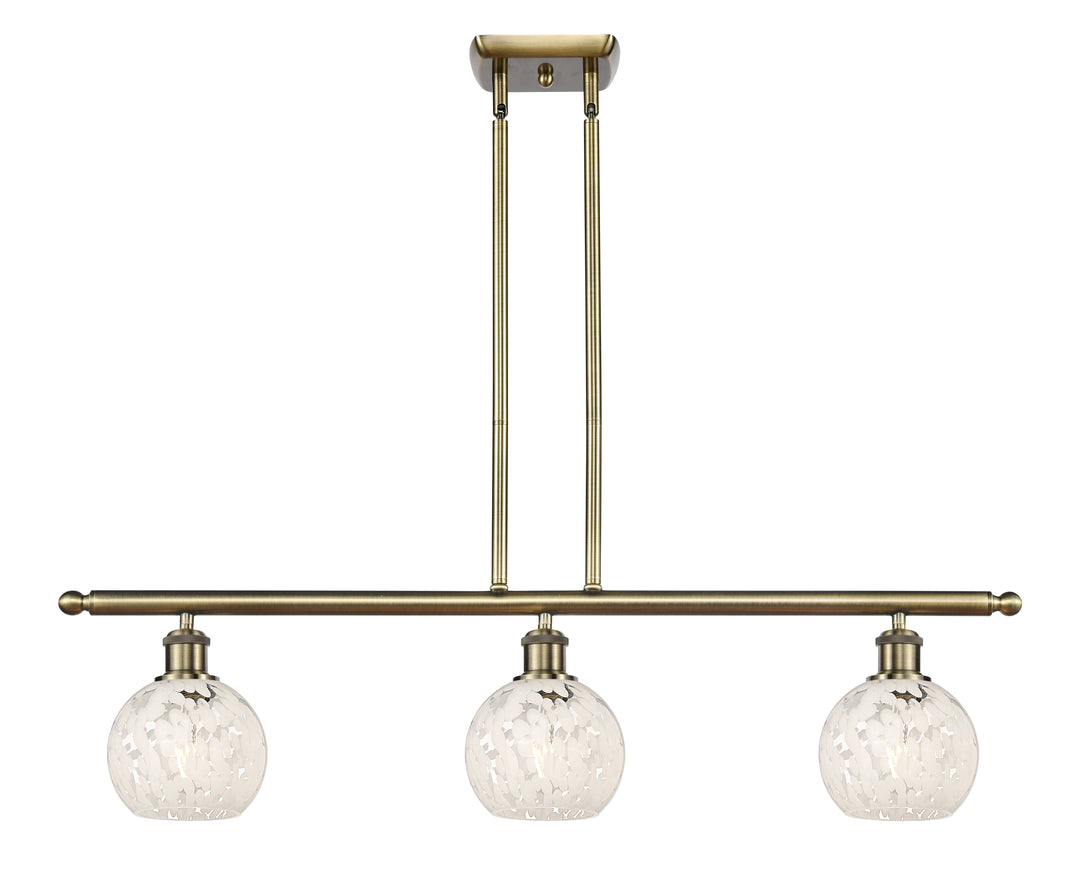 Innovations Lighting White Mouchette 6" Island Light - Antique Brass