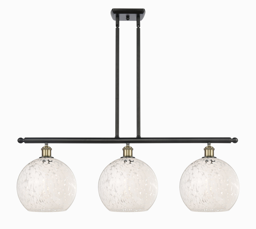 Innovations Lighting White Mouchette 10" Island Light - Black Antique Brass