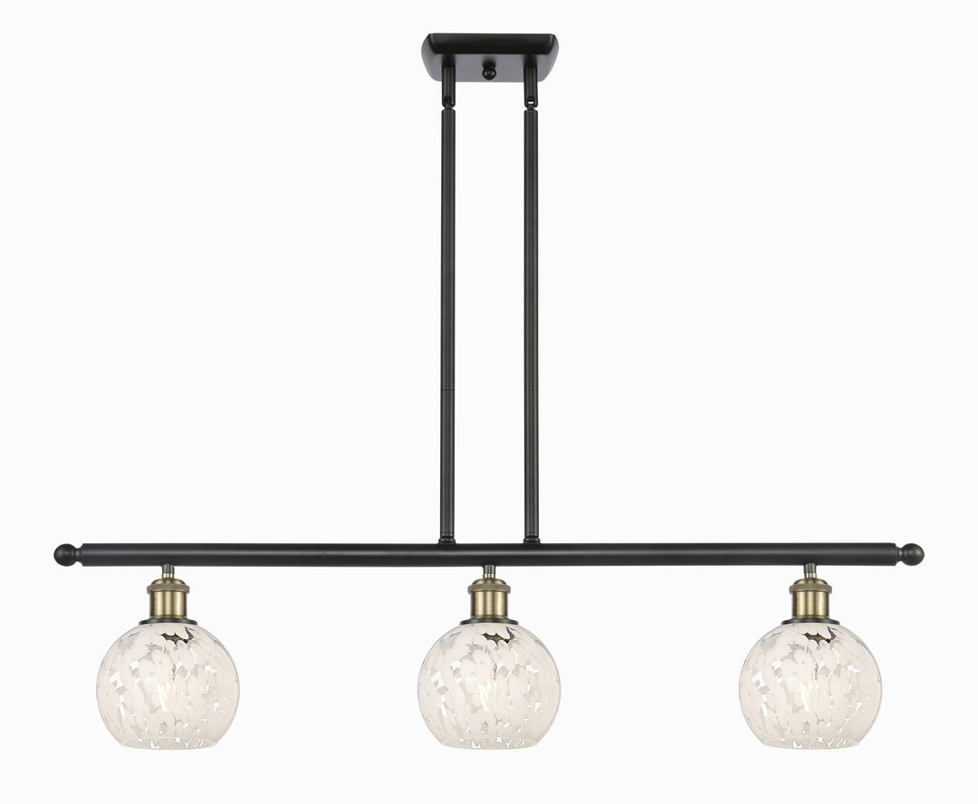 Innovations Lighting White Mouchette 6" Island Light - Black Antique Brass