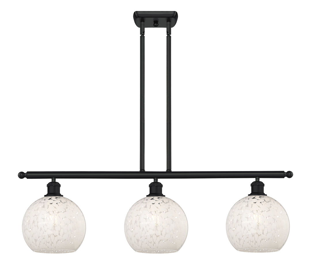 Innovations Lighting White Mouchette 8" Island Light - Matte Black Linear Chandeliers Innovations Lighting   