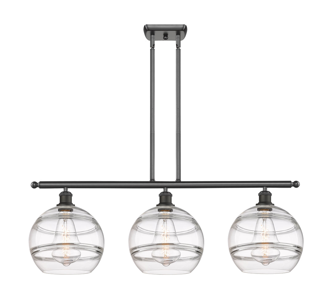 Innovations Lighting Rochester 10" Island Light - Oil Rubbed Bronze Linear Chandeliers Innovations Lighting Clear ; Glass Type: Clear  