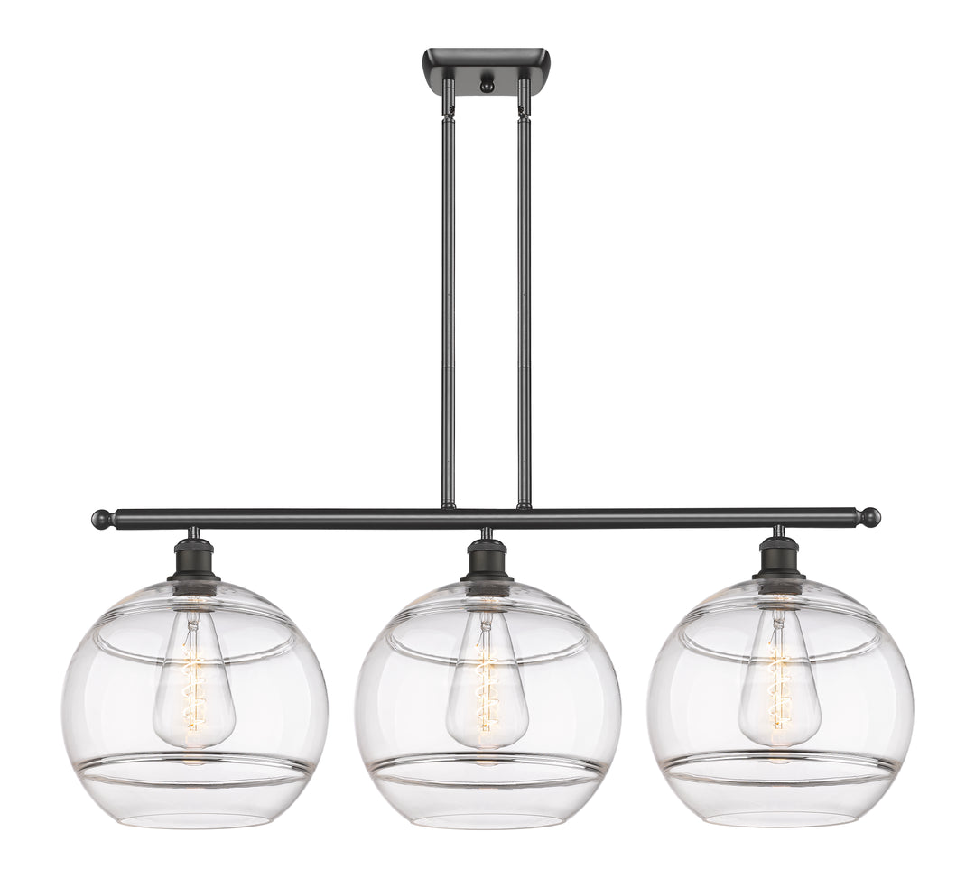 Innovations Lighting Rochester 12" Island Light - Oil Rubbed Bronze Linear Chandeliers Innovations Lighting Clear ; Glass Type: Clear  