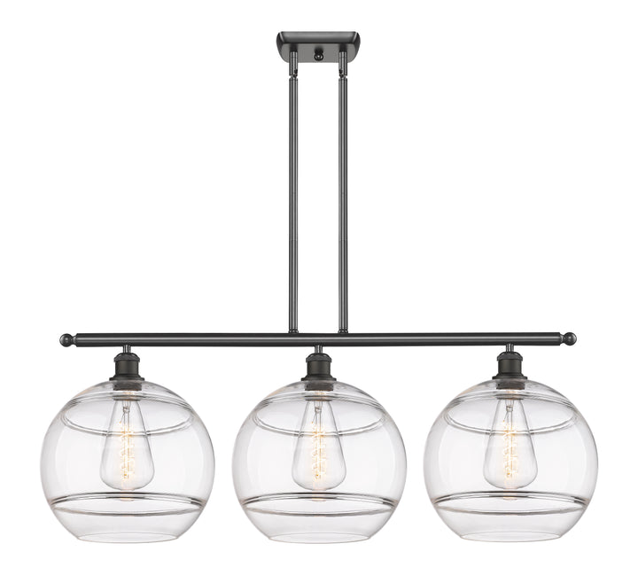 Innovations Lighting Rochester 12" Island Light - Oil Rubbed Bronze Linear Chandeliers Innovations Lighting Clear ; Glass Type: Clear  