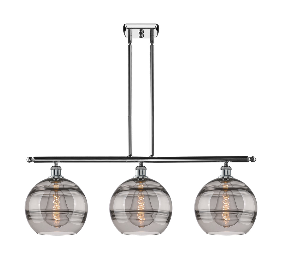 Innovations Lighting Rochester 10" Island Light - Polished Chrome Linear Chandeliers Innovations Lighting Light Smoke ; Glass Type: Smoked  