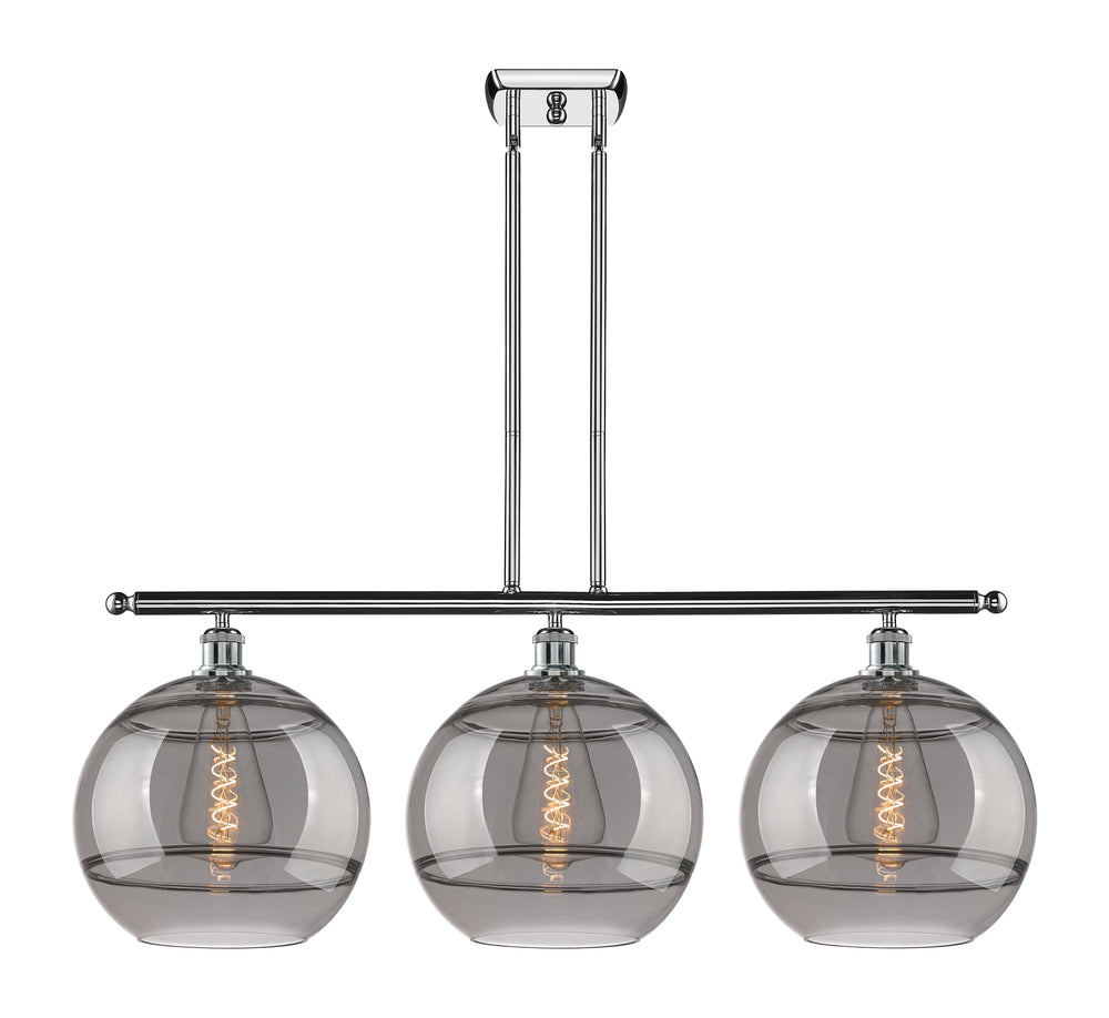 Innovations Lighting Rochester 12" Island Light - Polished Chrome Linear Chandeliers Innovations Lighting Light Smoke ; Glass Type: Smoked  