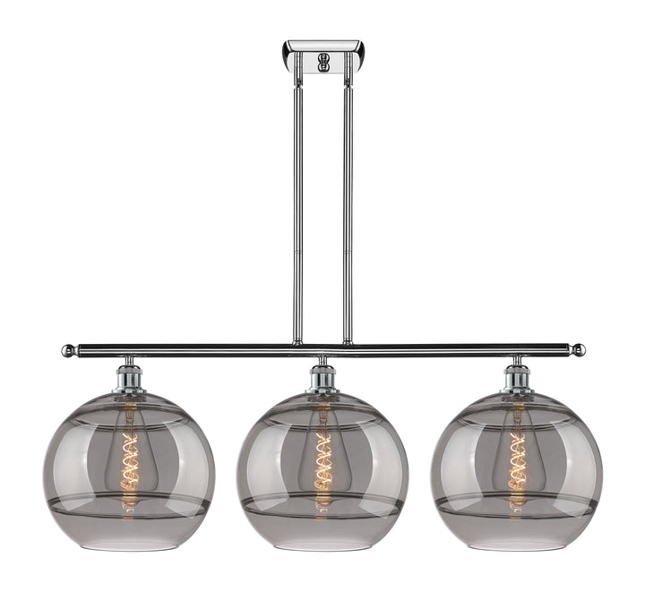 Innovations Lighting Rochester 12" Island Light - Polished Chrome Linear Chandeliers Innovations Lighting Light Smoke ; Glass Type: Smoked  