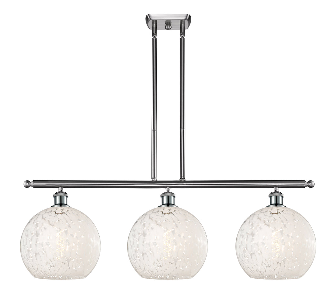 Innovations Lighting White Mouchette 10" Island Light - Brushed Satin Nickel