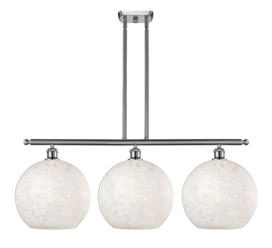 Innovations Lighting White Mouchette 12" Island Light - Brushed Satin Nickel