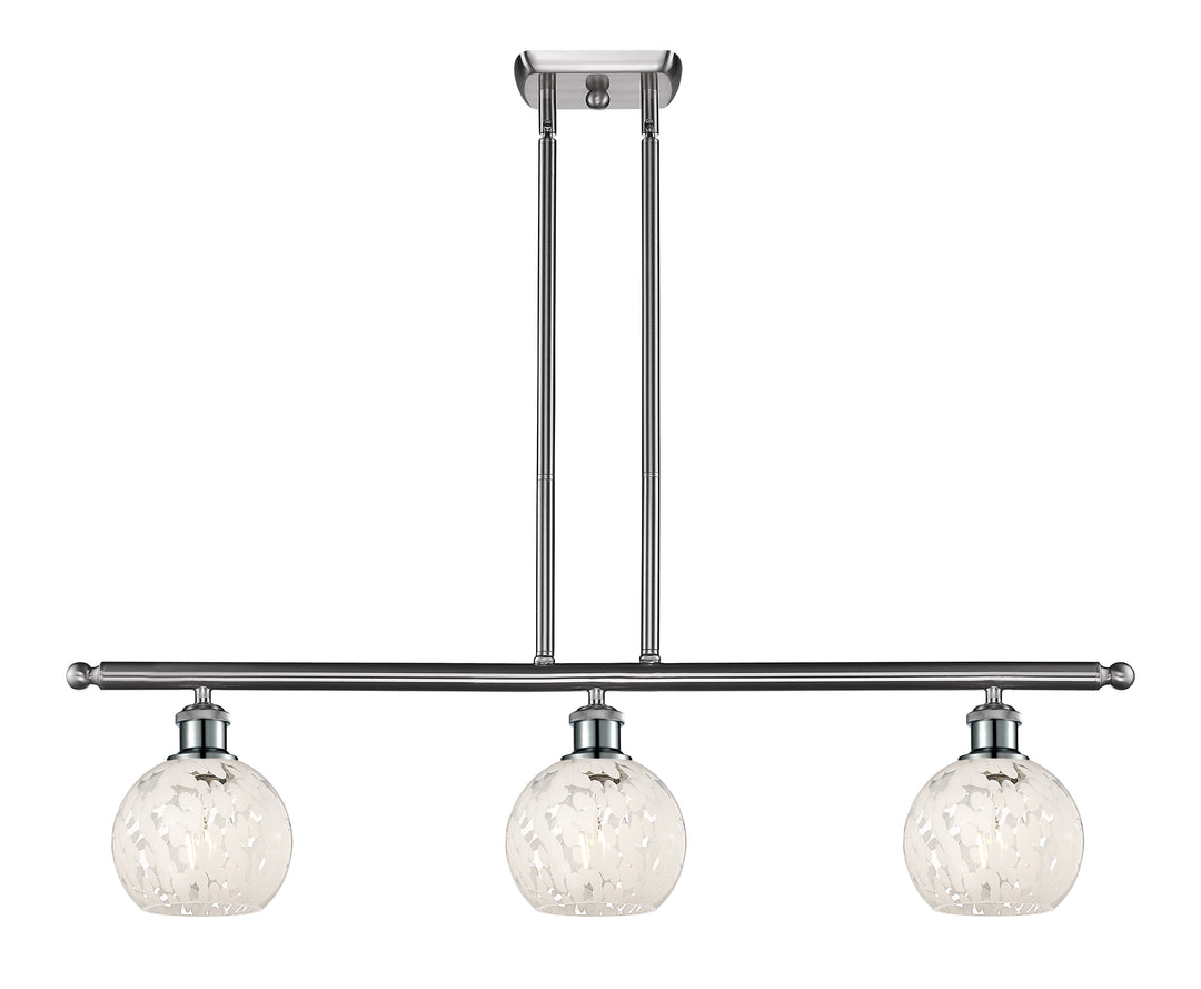 Innovations Lighting White Mouchette 6" Island Light - Brushed Satin Nickel